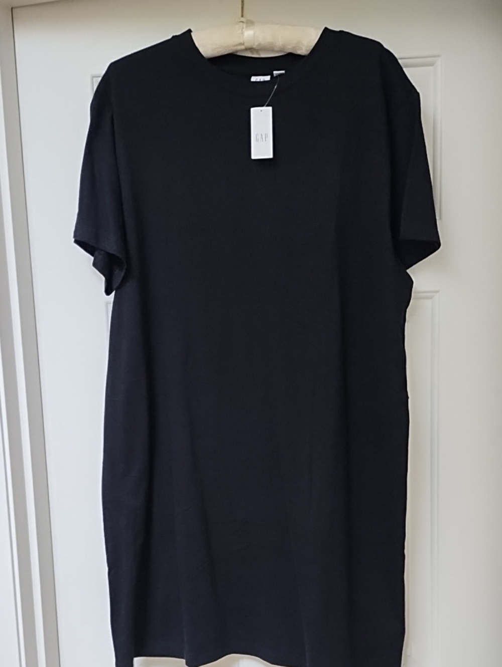 GAP Black Short-Sleeve Midi T shirt Dress Cotton NWT!